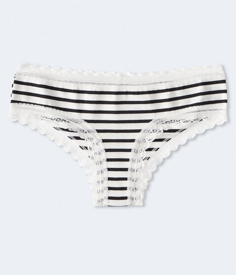 Thin Stripe Lace-Trim Cheeky Thin Stripe Lace-Trim Cheeky