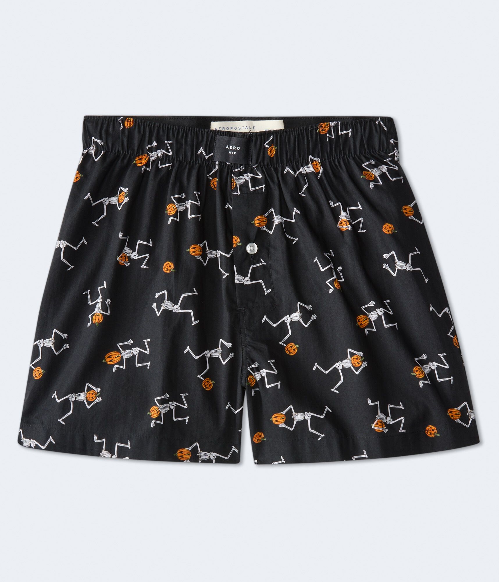 Pumpkin Skeleton 4" Woven Boxers