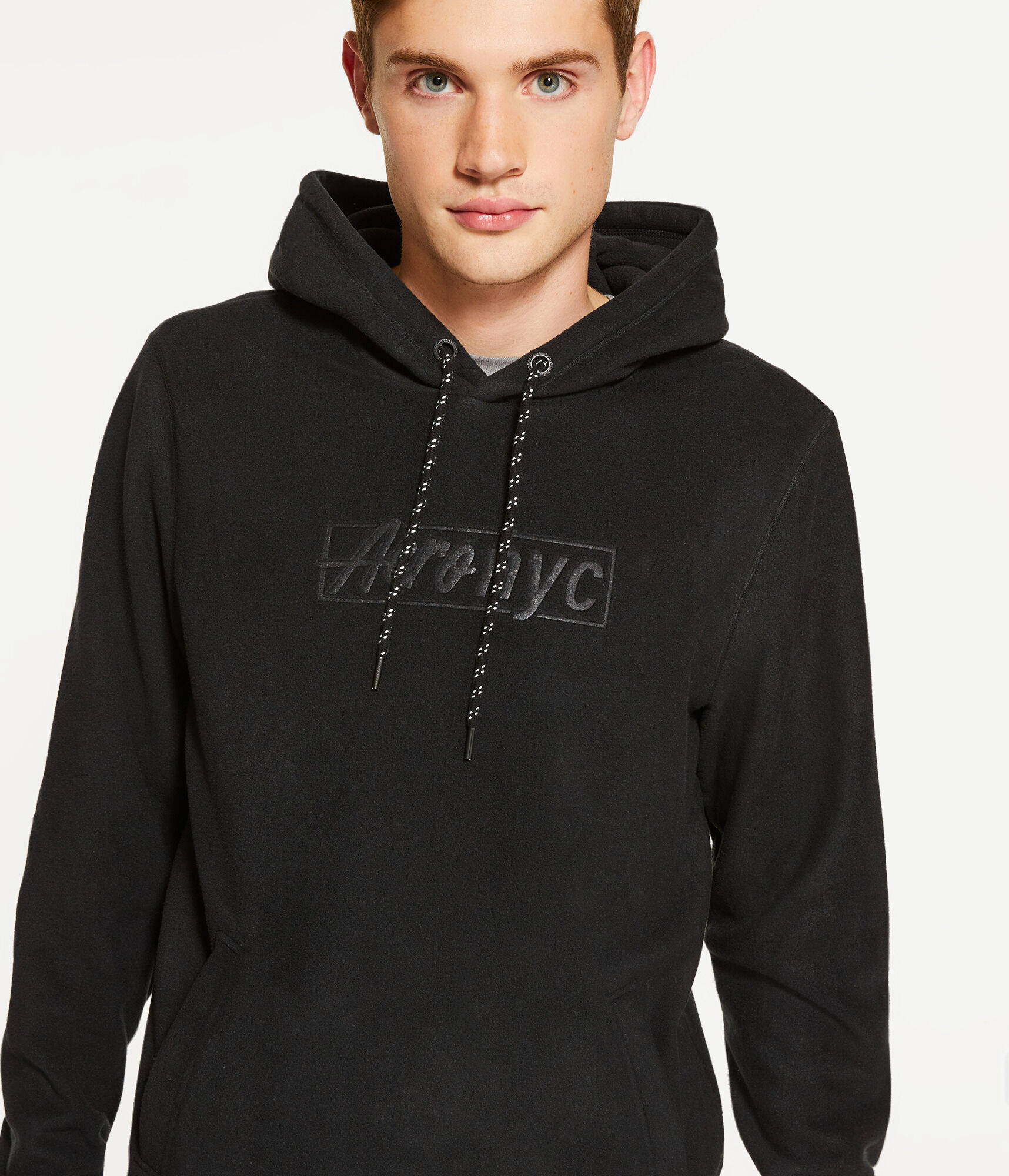 Aero NYC Box Logo Polyfleece Pullover Hoodie