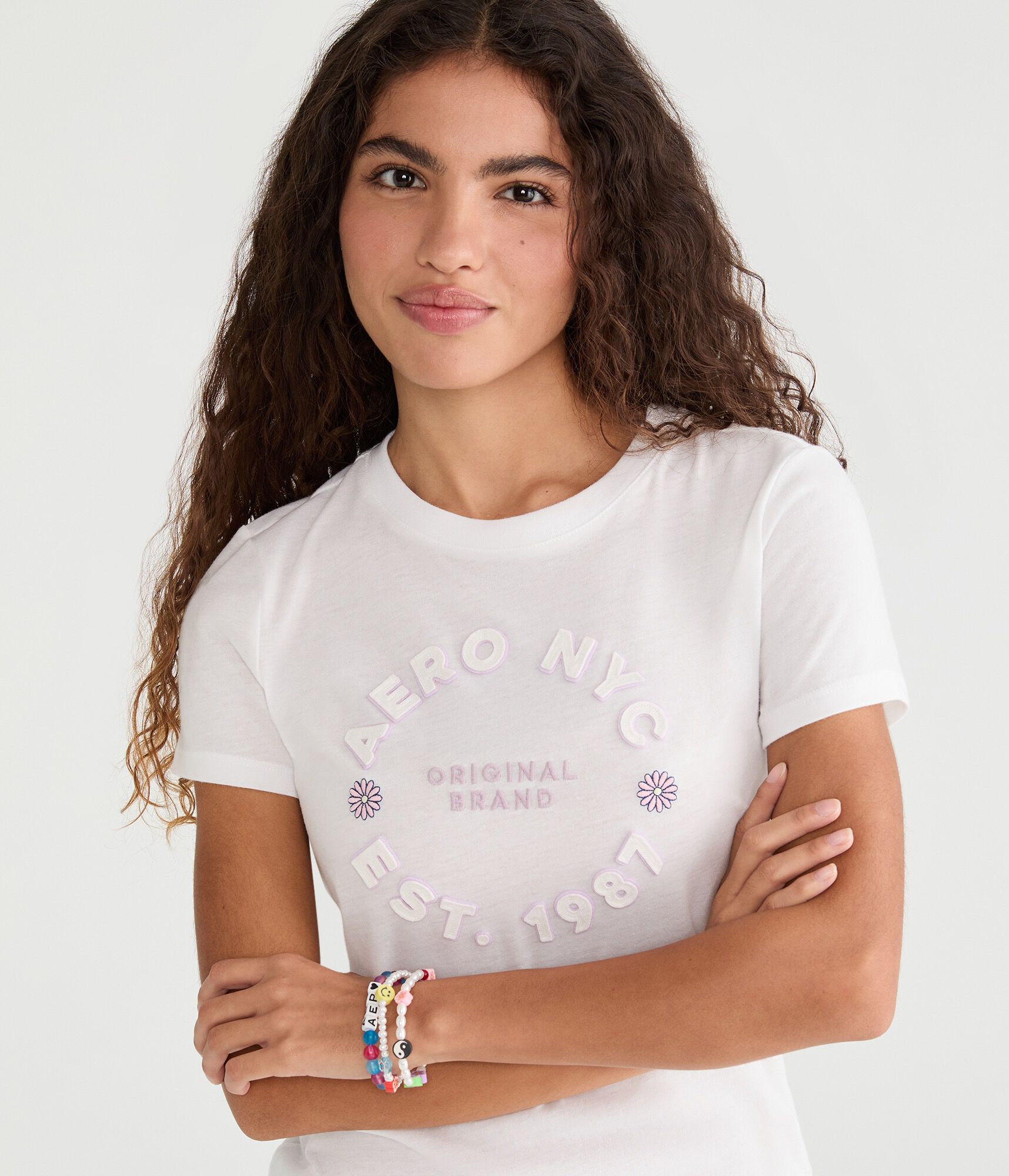 Aeropostale Daisies Appliqu&eacute; Graphic Tee