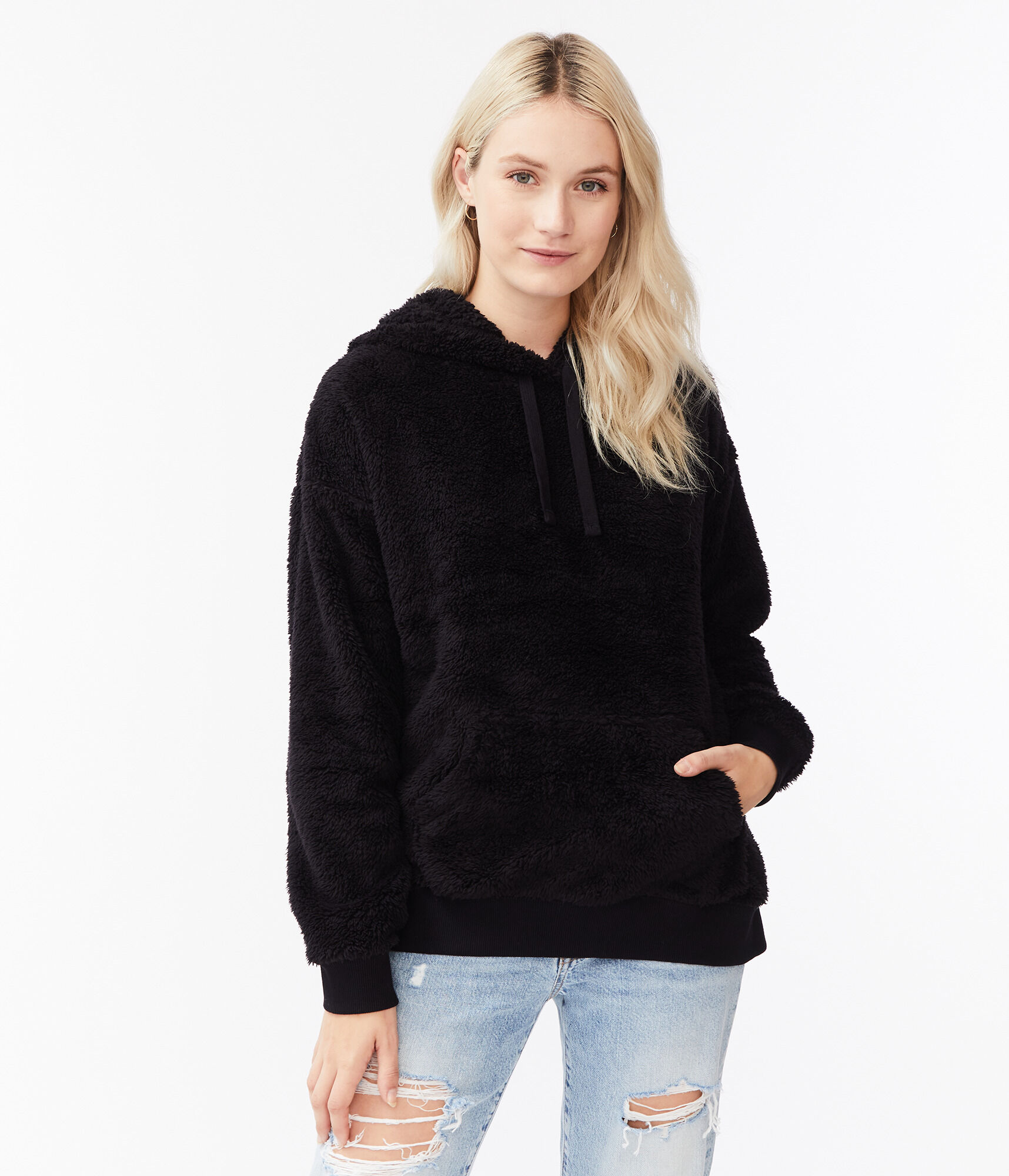 aeropostale fuzzy fleece pullover hoodie