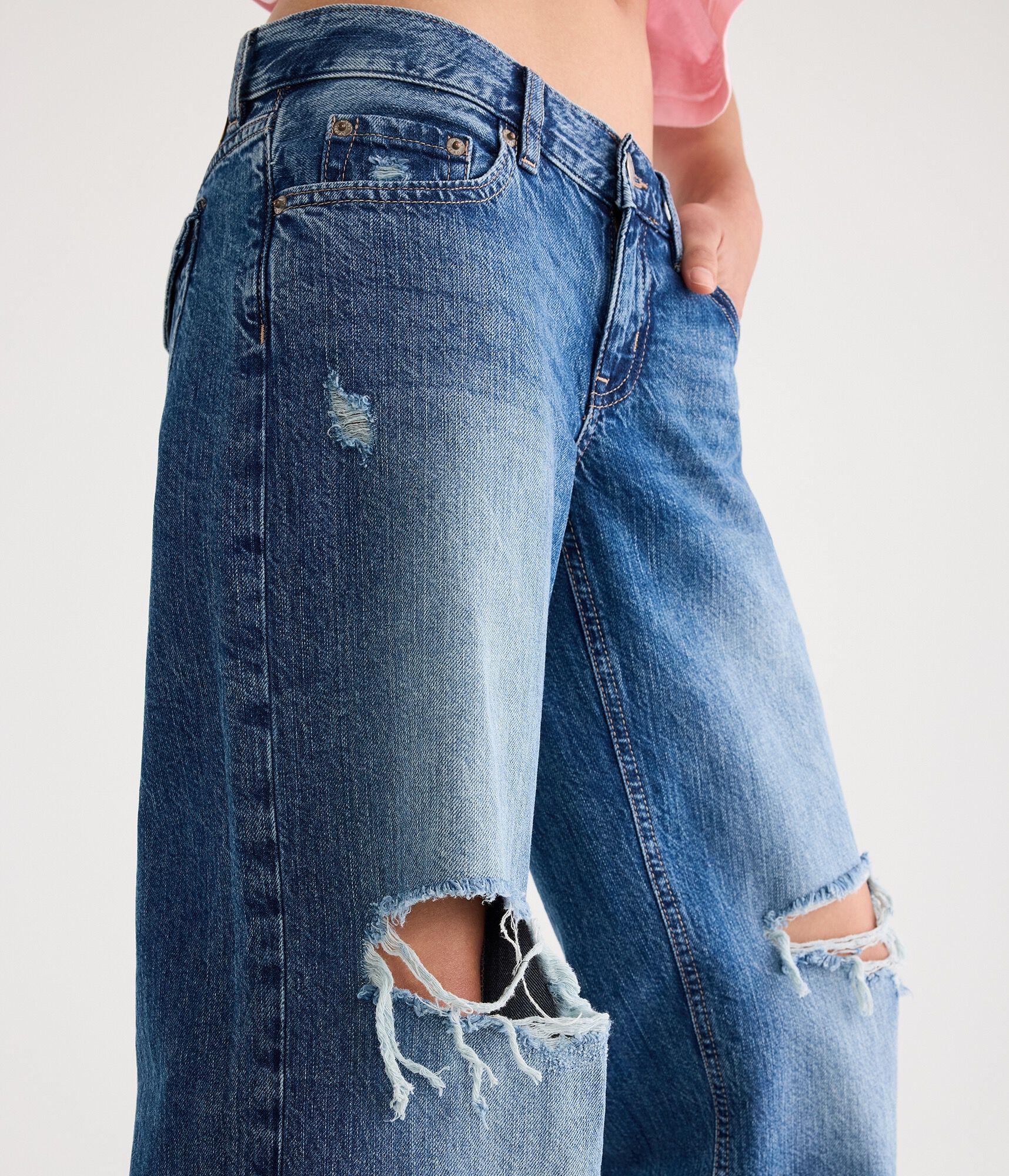 Super Low-Rise Baggy Wide Leg Jean