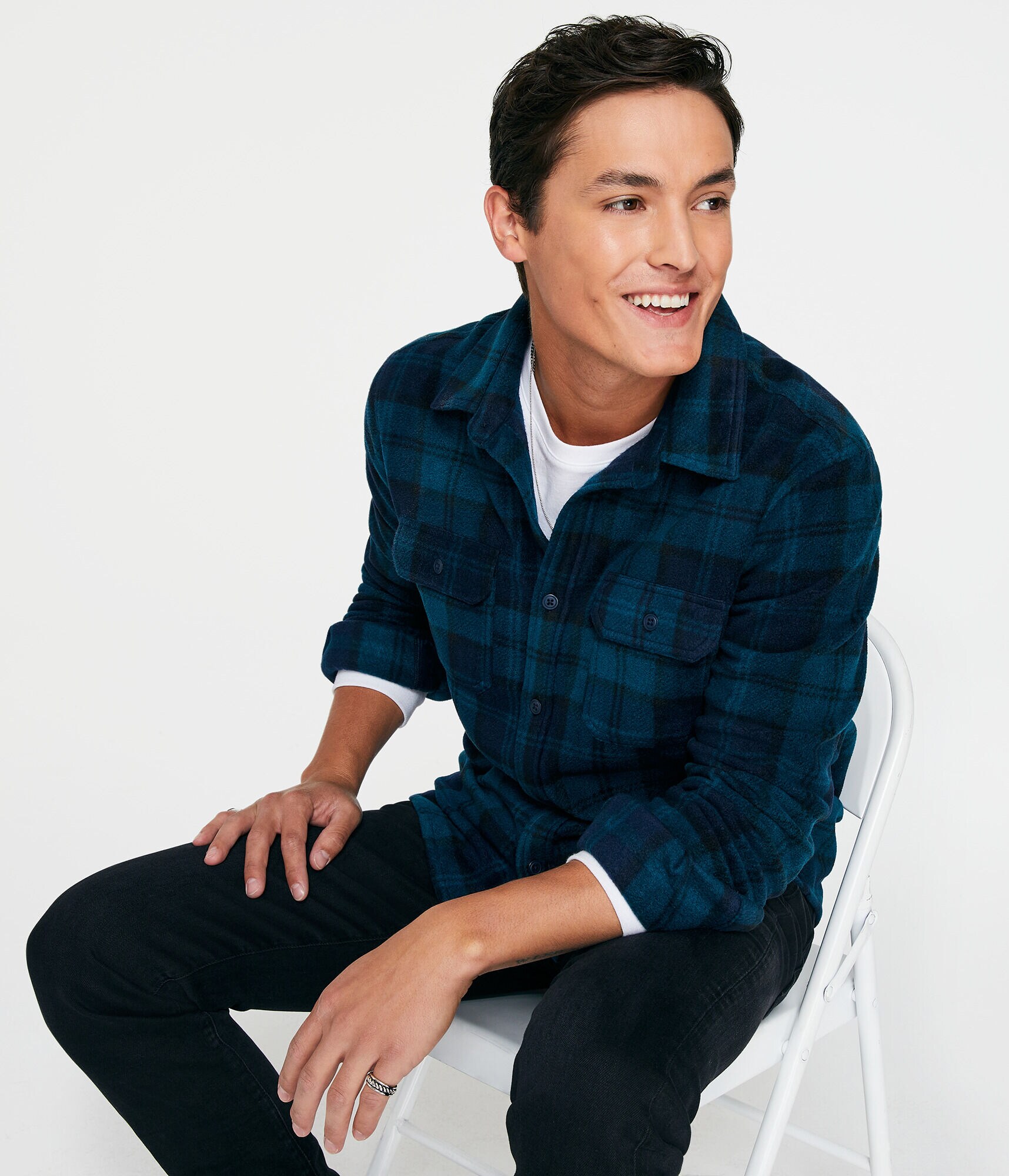 Plaid Microfleece Shacket