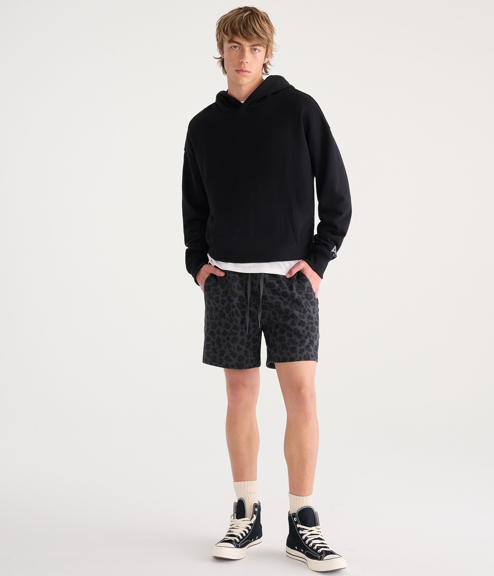 Cloud Soft Leopard Print Fleece Shorts