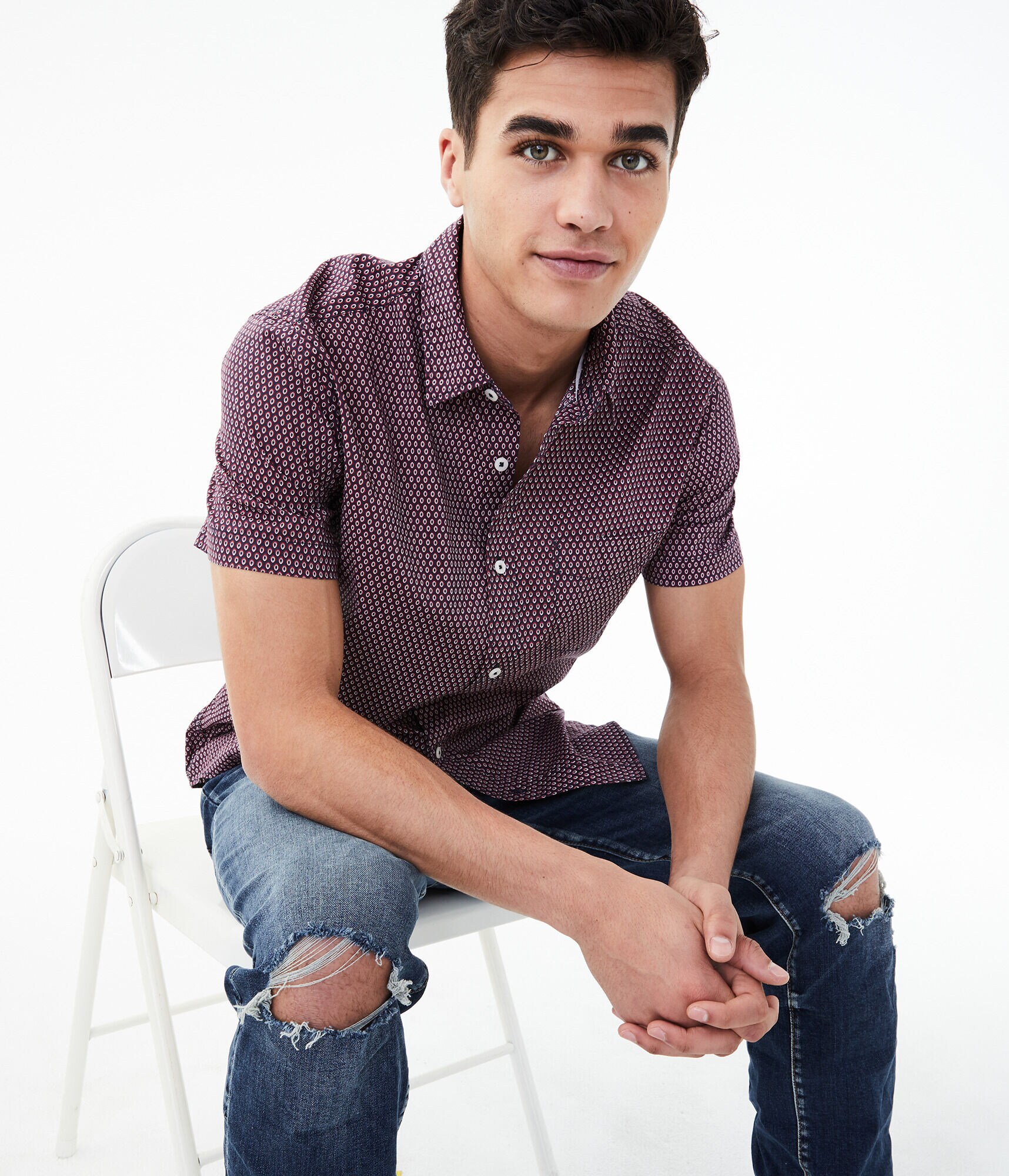 Geometric Button-Down Shirt