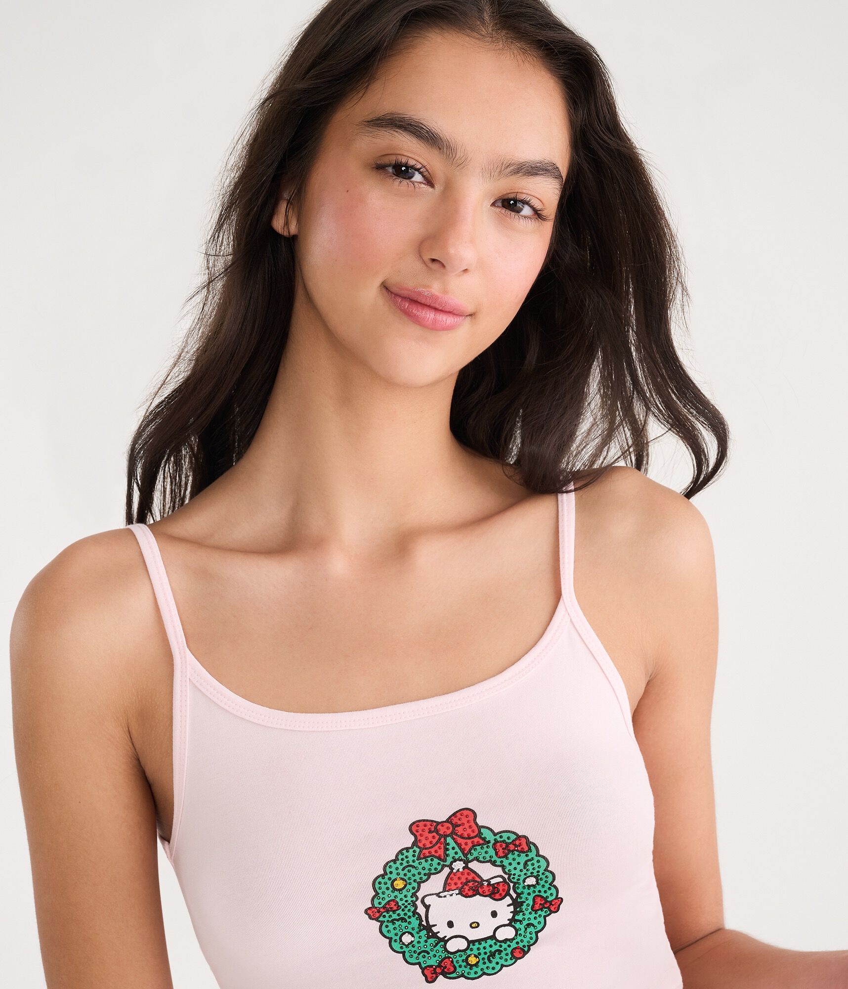 Hello Kitty Rhinestone Wreath Sleep Tank