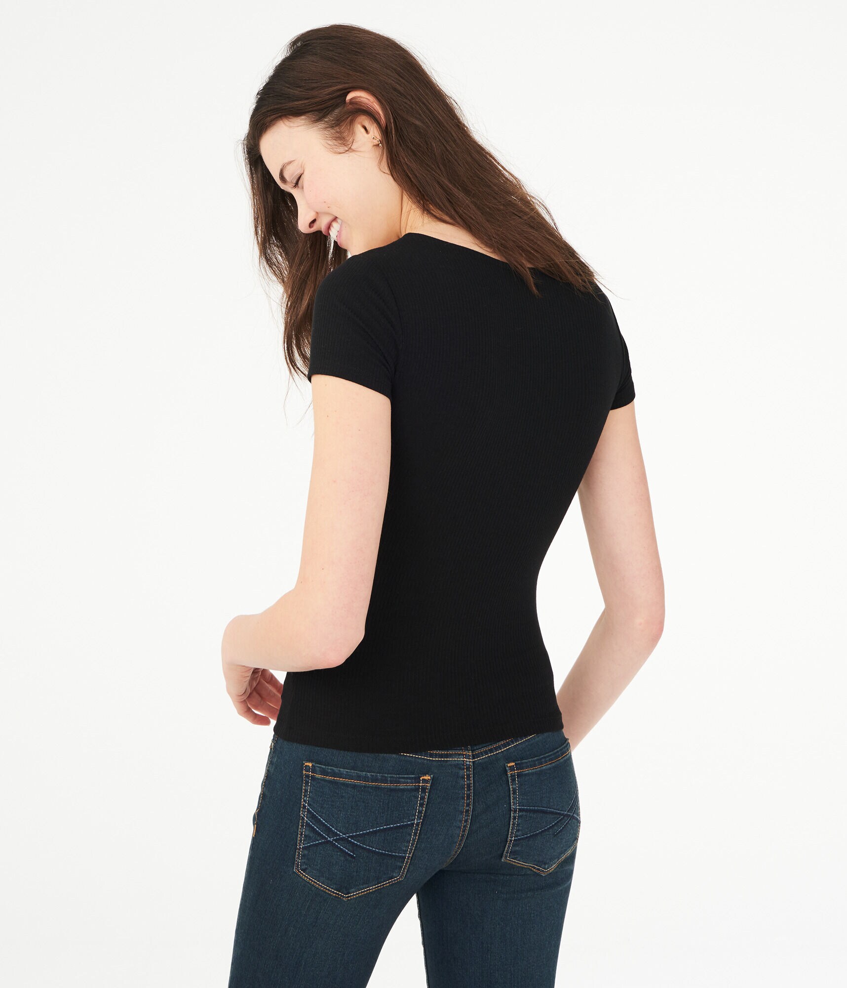 Seriously Soft Lace-Up Bodycon Top