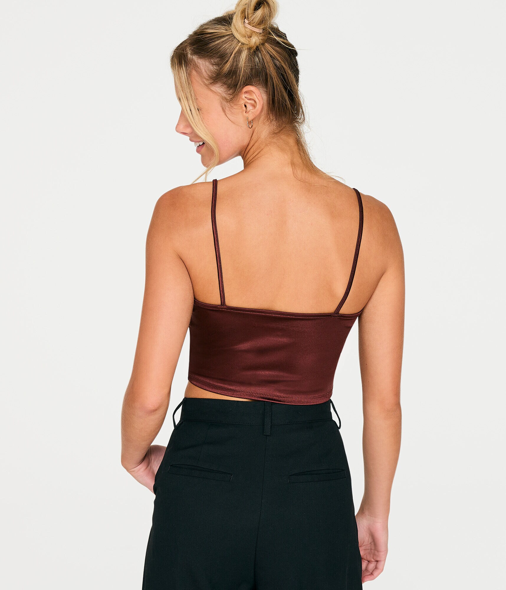 Satin Cropped Corset Tank