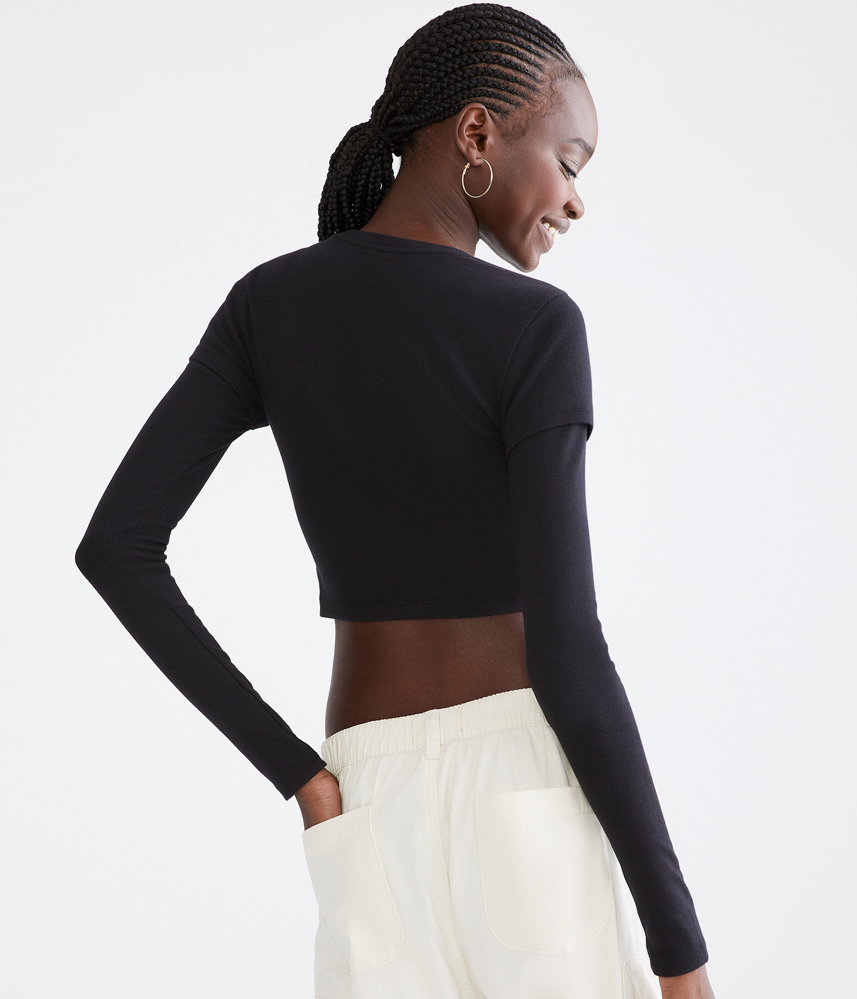 Long Sleeve Seriously Soft Denver Colorado Cropped Graphic 2Fer Tee