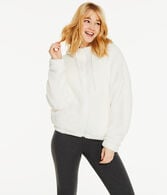 Sherpa Fleece Oversized Full-Zip Hoodie