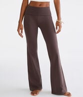 Flare Mid-Rise Fold-Over Pants