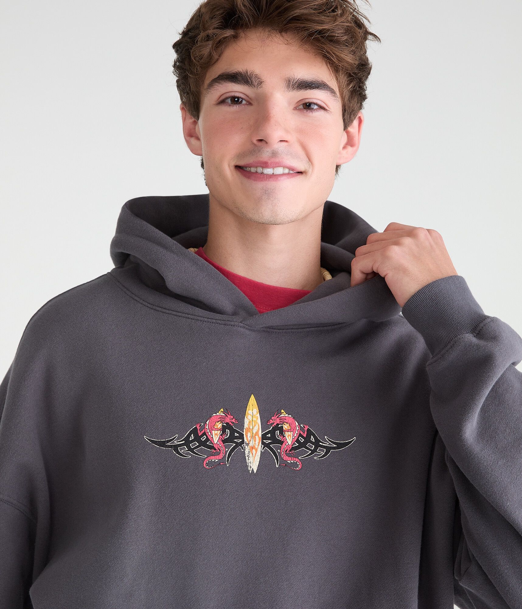 Quiksilver Dragon Tattoo Boxy Pullover Hoodie