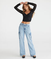 High-Rise Wide Leg Cargo Jean