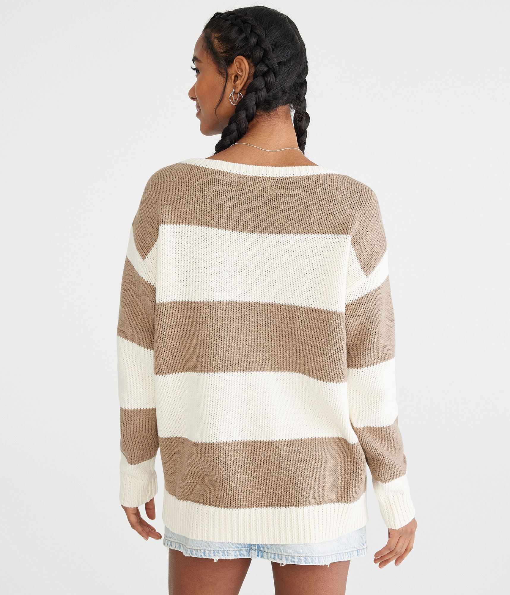 Rugby Stripe V-Neck Sweater