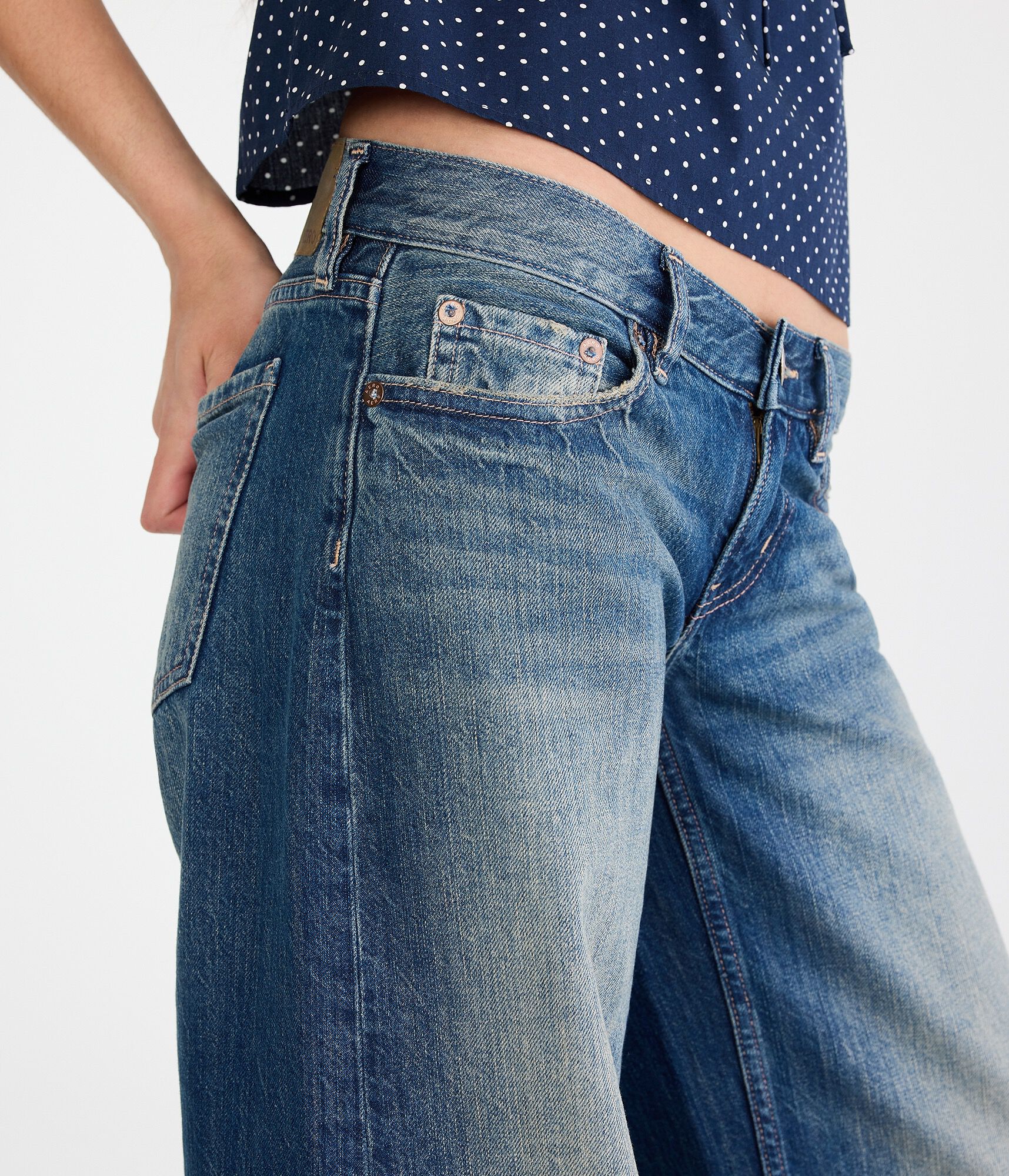 Super Low-Rise Ultra Wide Leg Jean