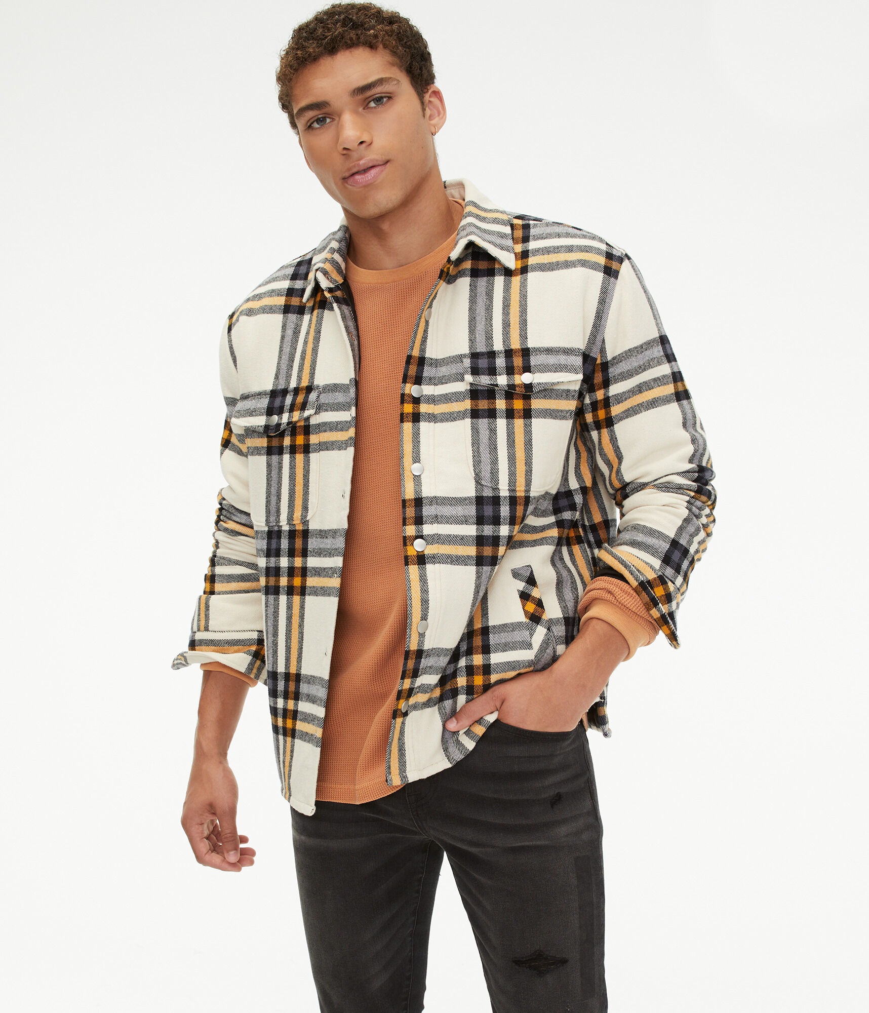 Long Sleeve Plaid Shacket