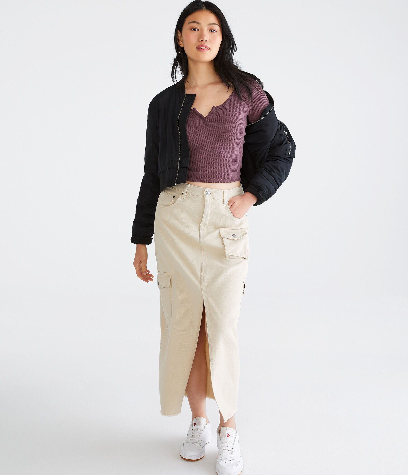 Long Sleeve Seriously Soft Notched Shrunken Tee