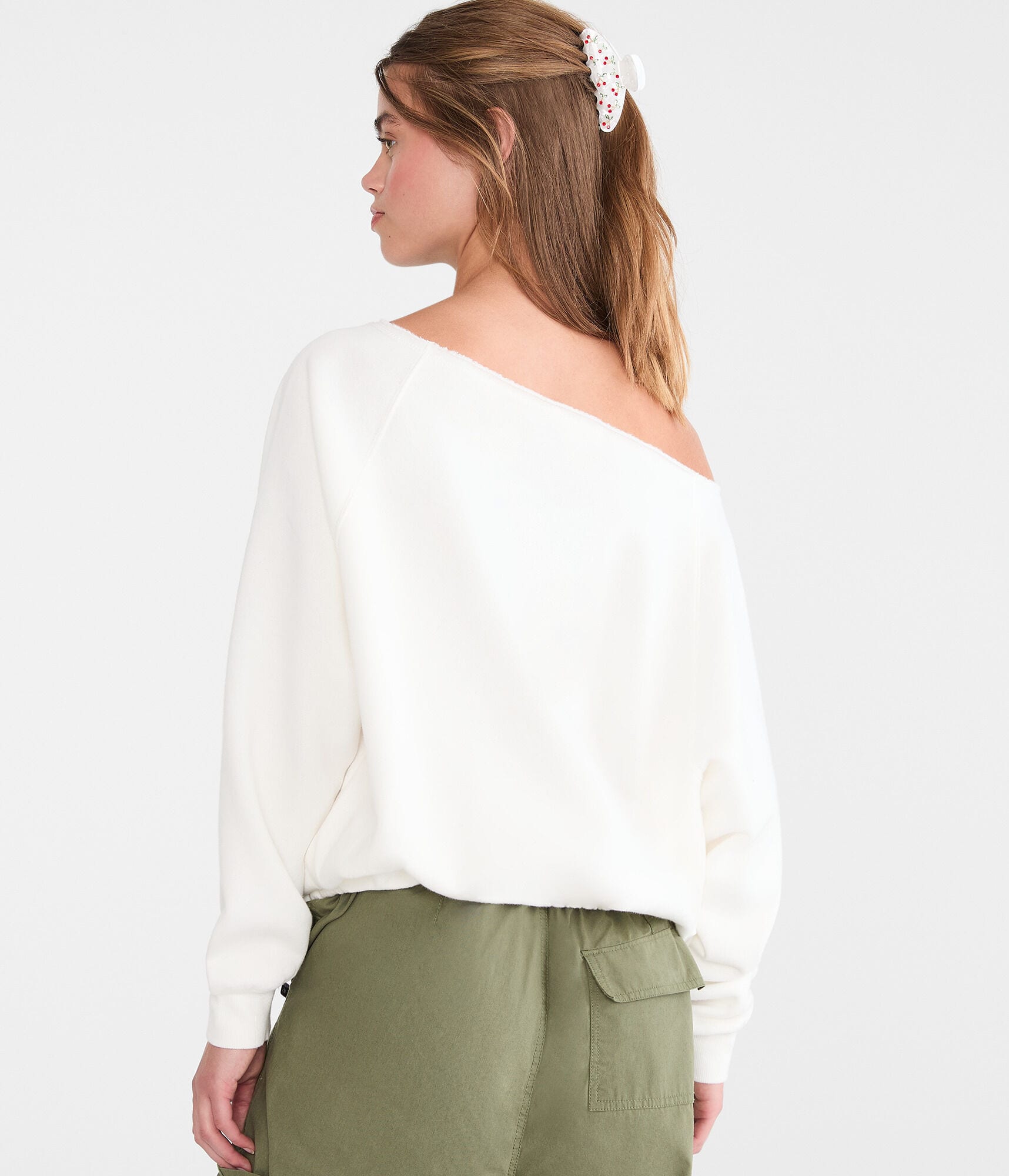 Cloud Soft Slash-Neck Bubble Sweatshirt
