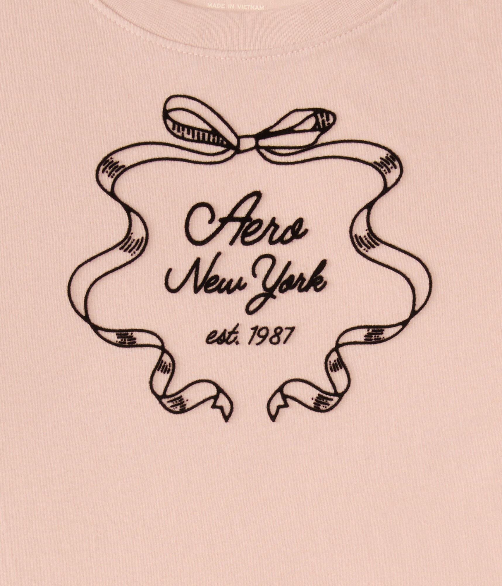 Aero New York Ribbon Flocked Graphic Tee