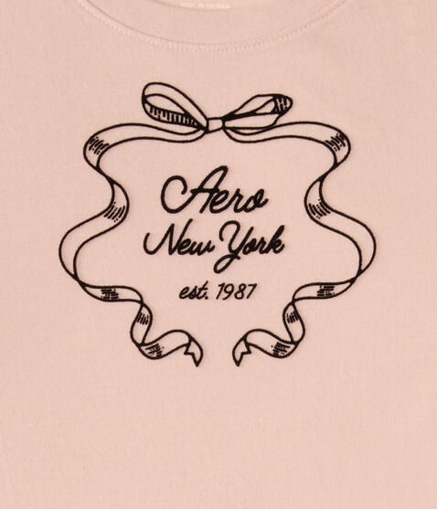 Aero New York Ribbon Flocked Graphic Tee Aero New York Ribbon Flocked Graphic Tee