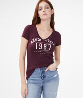 Aeropostale 1987 V-Neck Graphic Tee