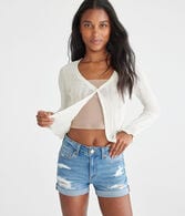 Premium Seriously Stretchy High-Rise Denim Midi Shorts