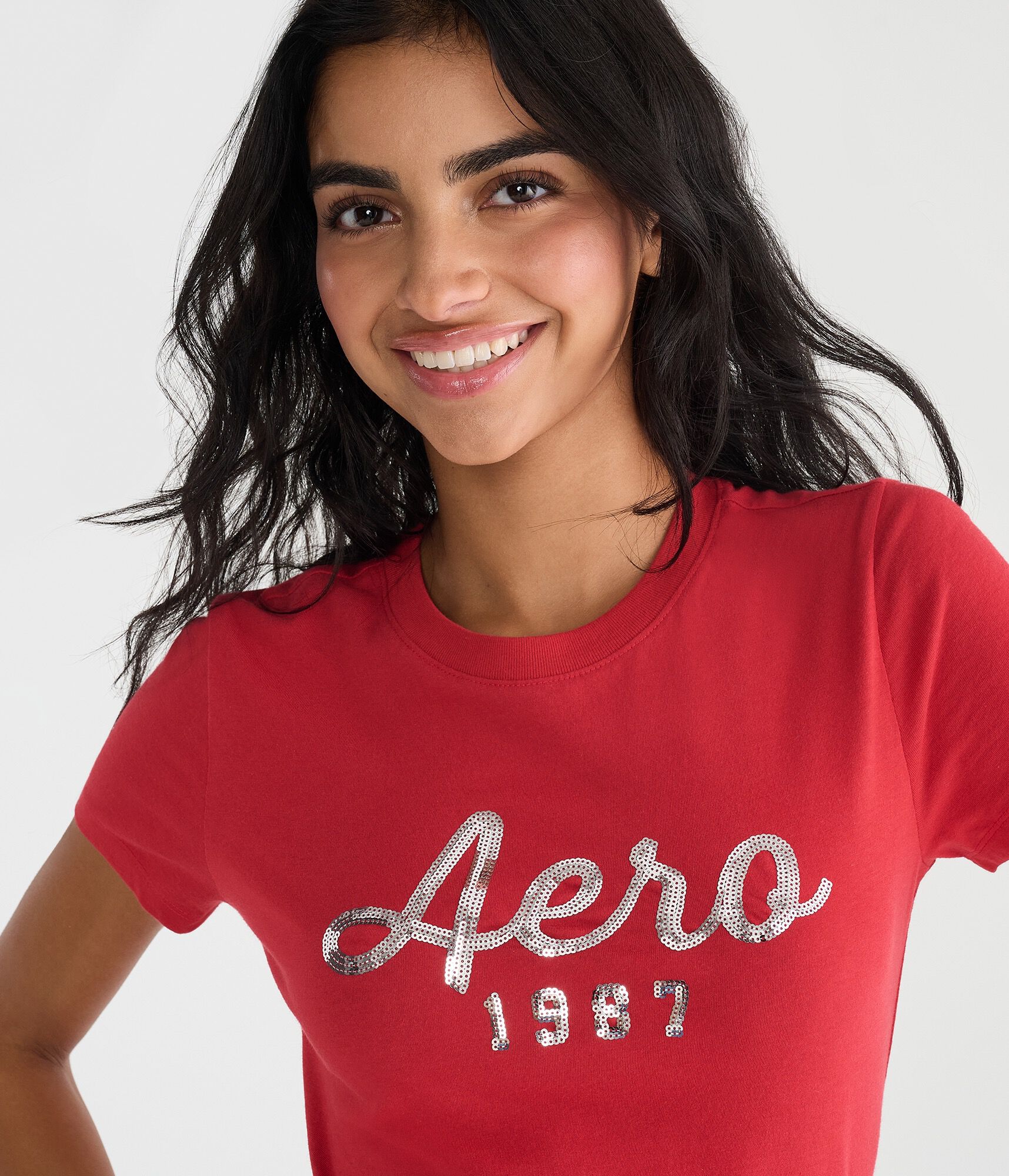 Aero 1987 Sequin Graphic Tee