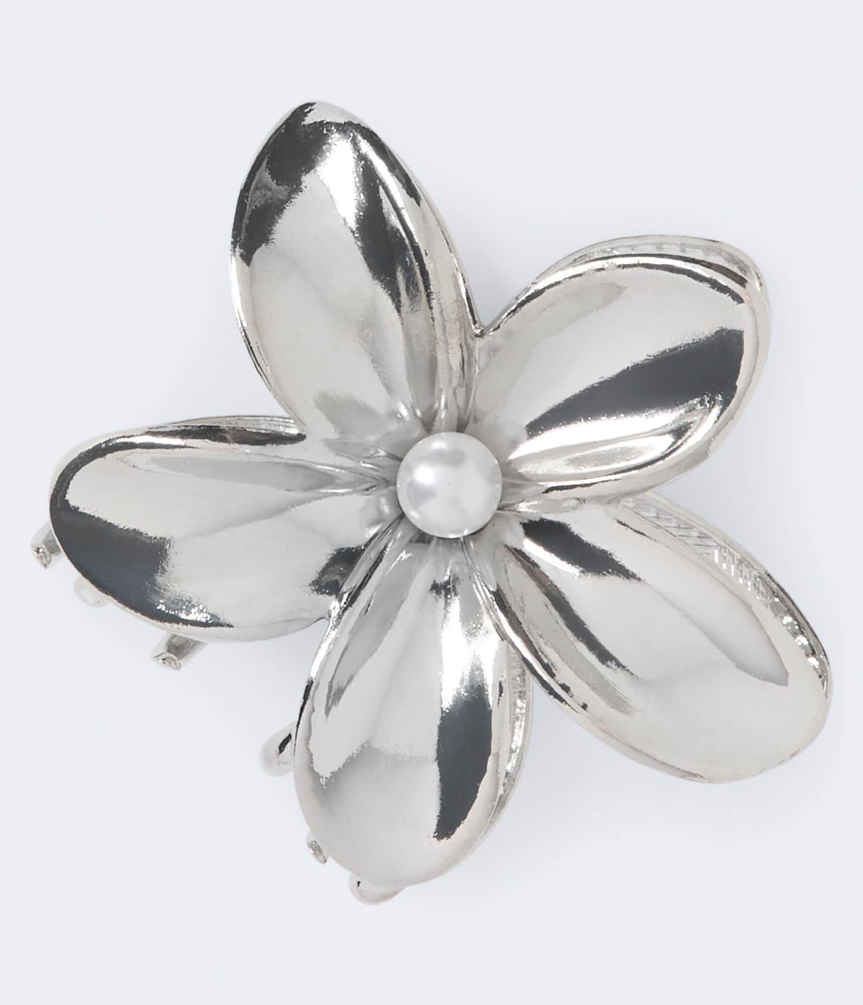 Metallic Hibiscus Claw Hair Clip