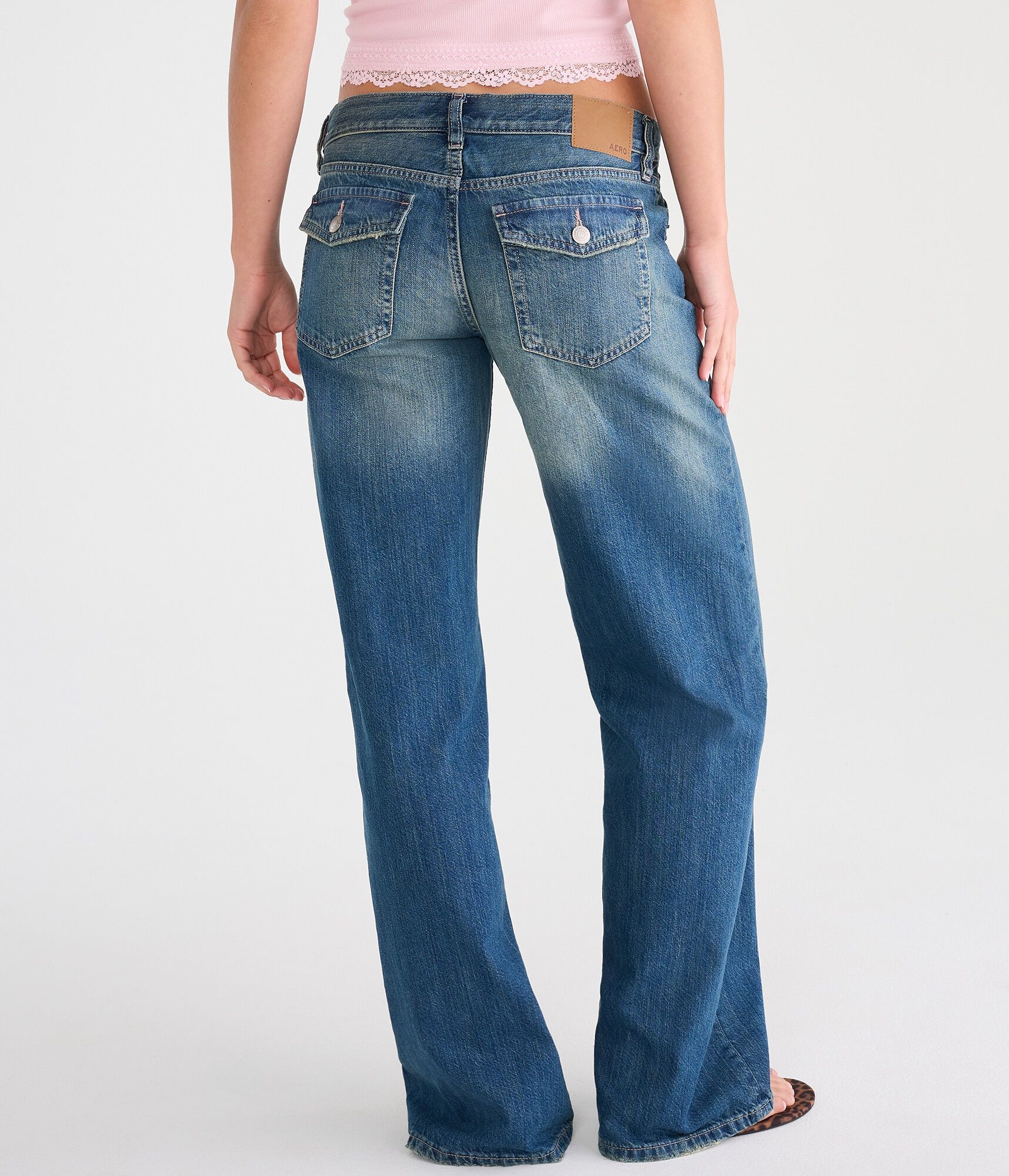 Super Low-Rise Baggy Wide Leg Hearts Jean