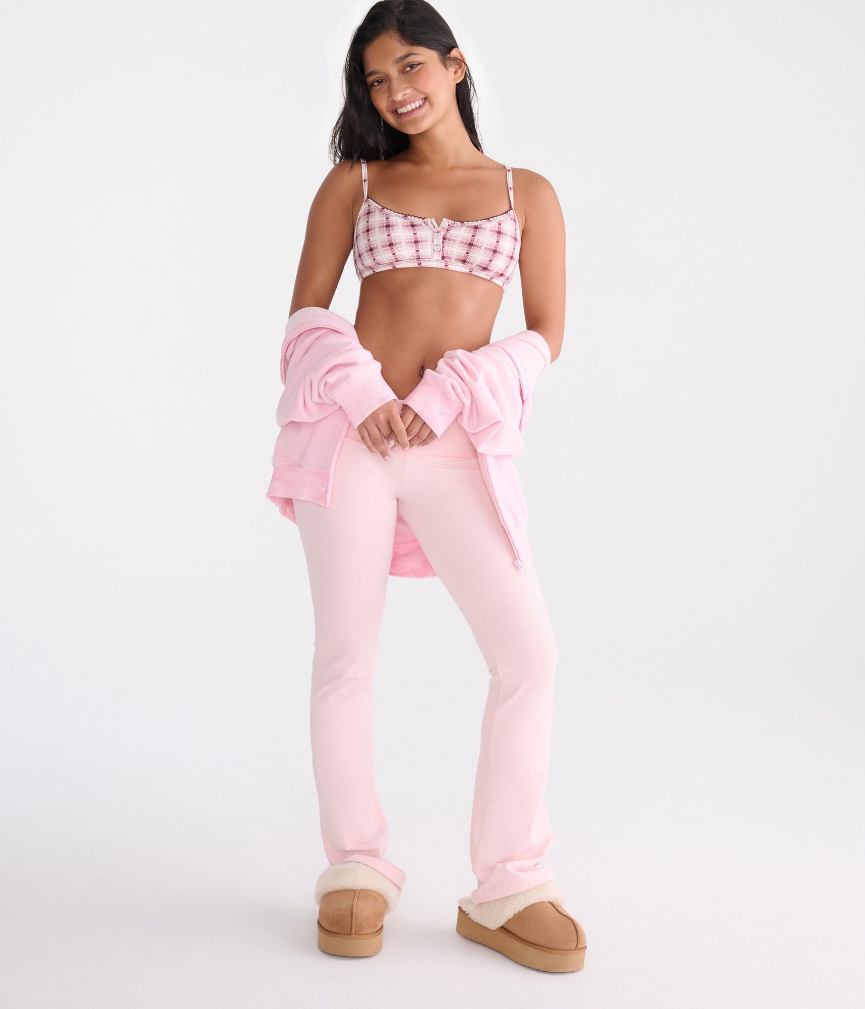 Plaid Hearts Henley Bralette
