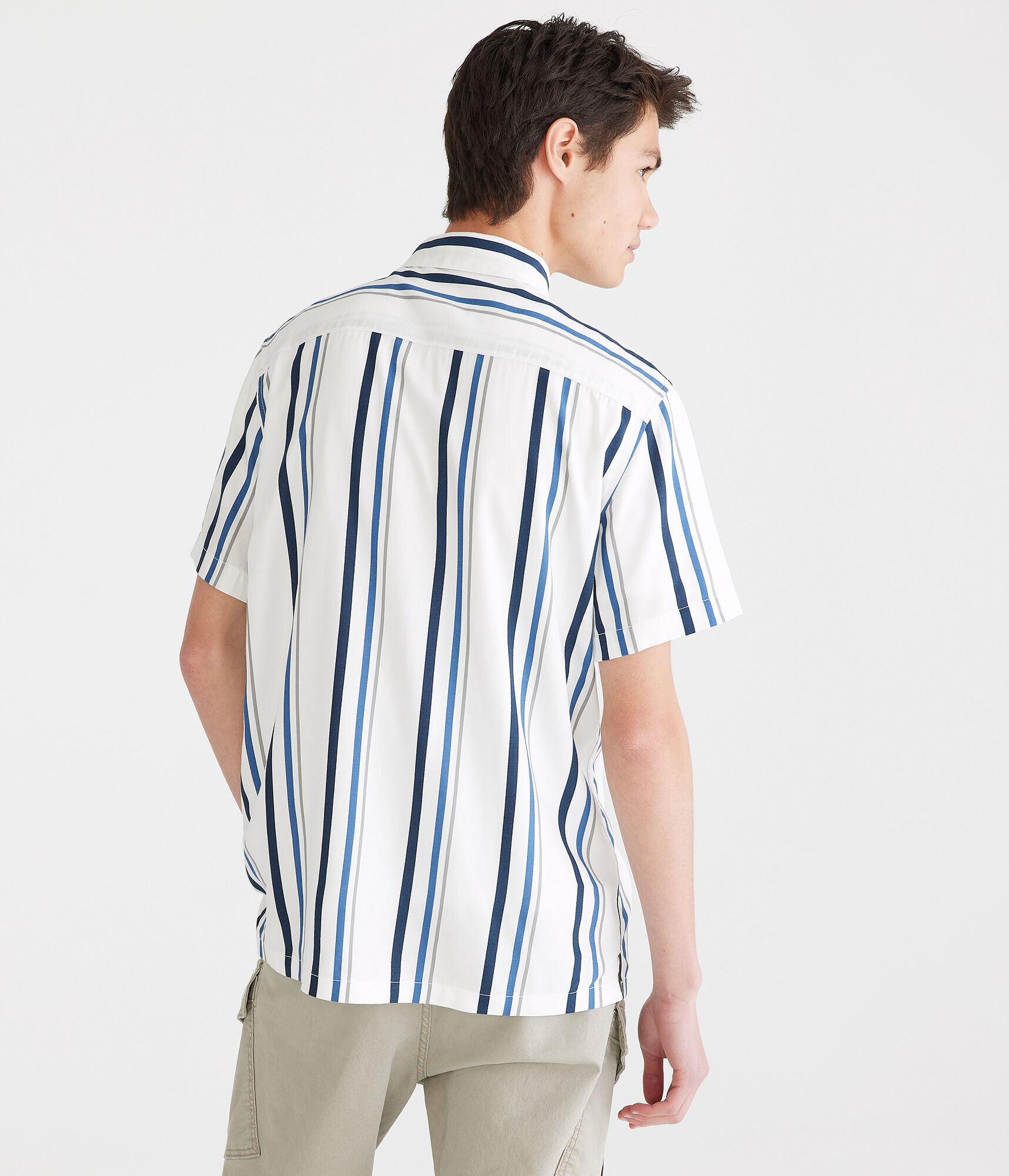 Vertical Stripe Camp Shirt