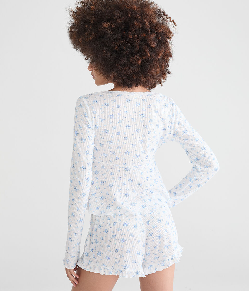 Long Sleeve Cropped Babydoll Sleep Tee