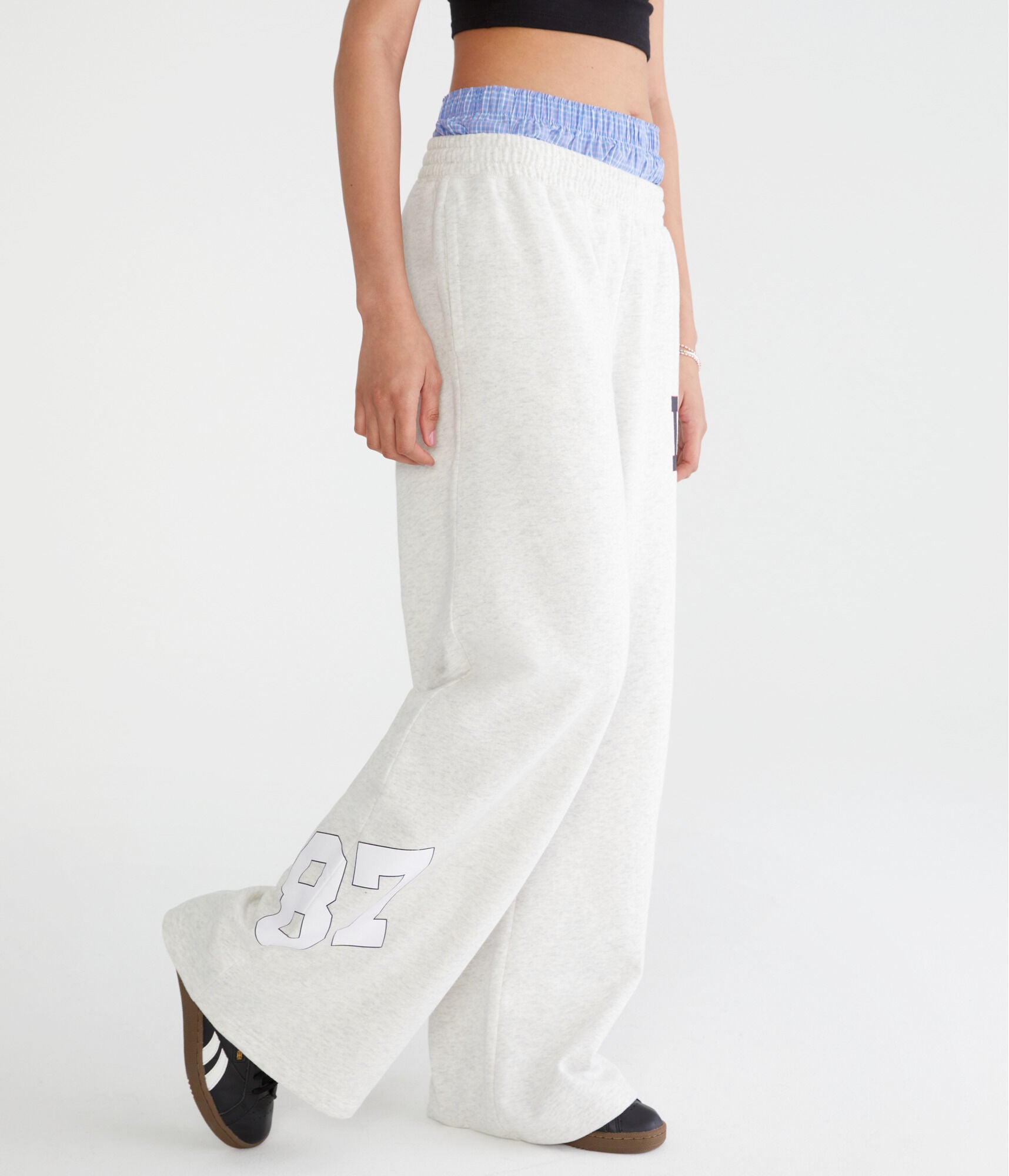 LA California Mid-Rise Wide Leg Sweatpants