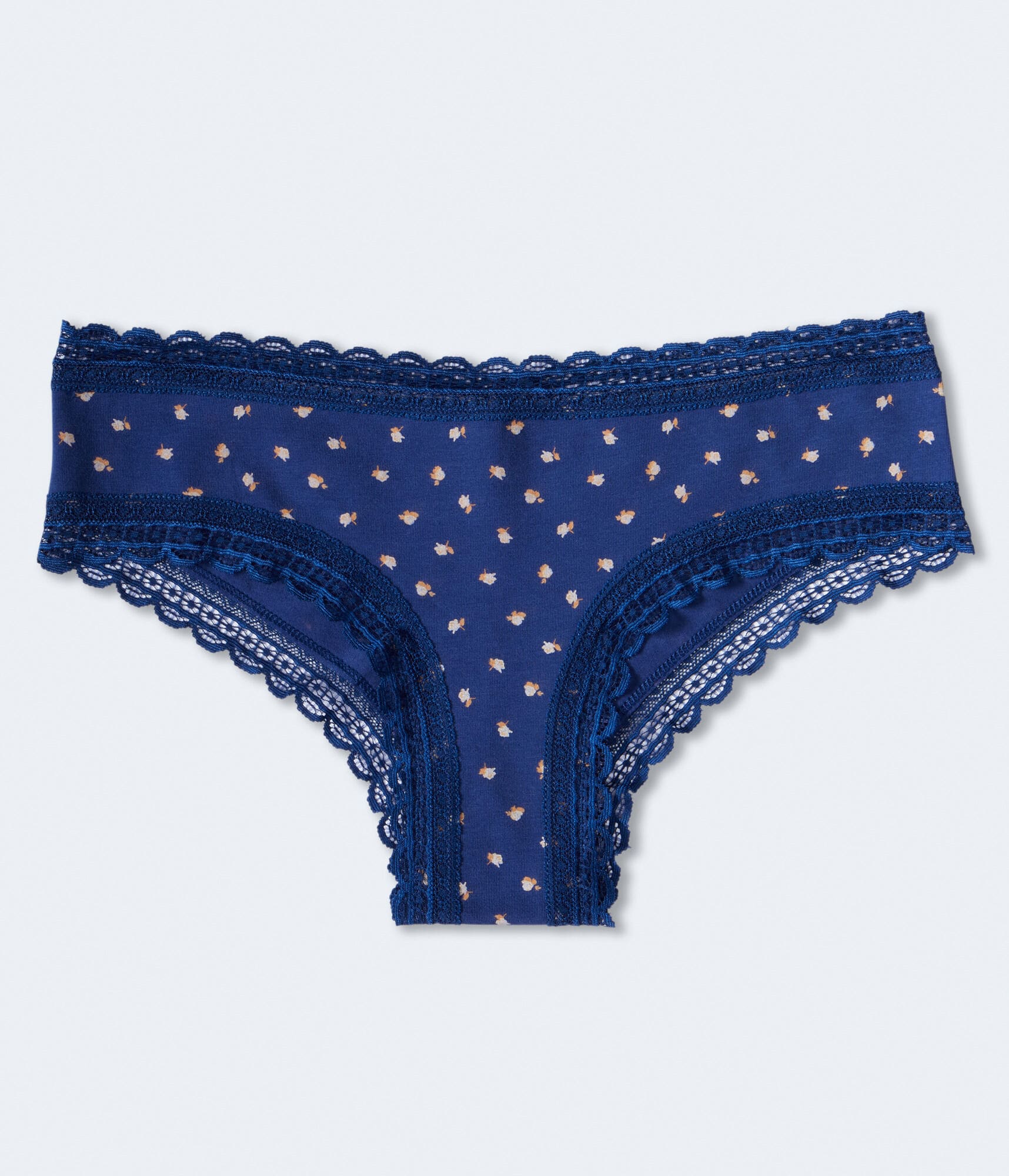 Tiny Flower Lace-Trim Cheeky
