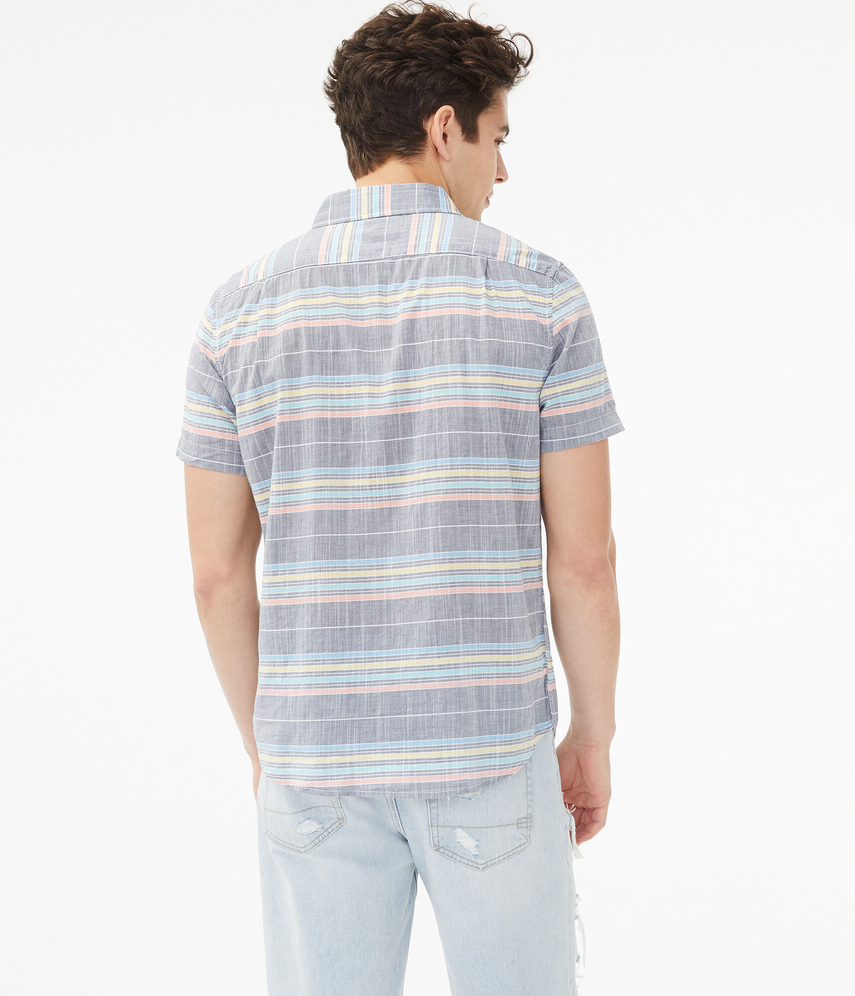 Faded Multi-Stripe Button-Down Shirt