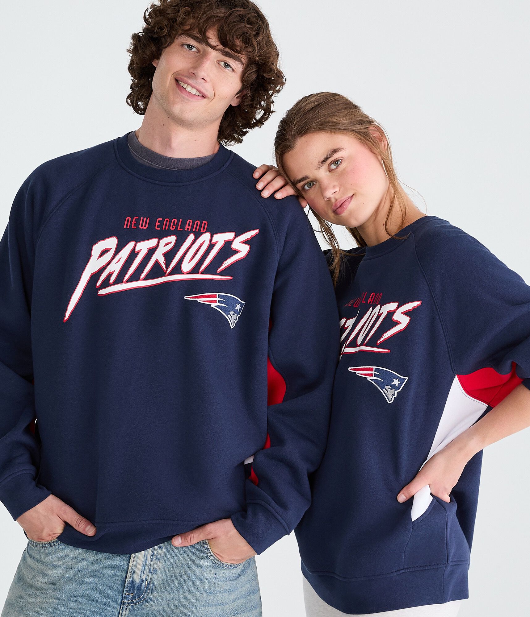 New England Patriots Colorblock Crew Sweatshirt
