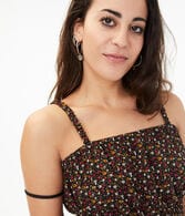 Floral Smocked Cropped Tank