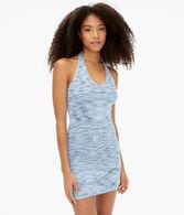 Space-Dye V-Neck Halter Bodycon Dress