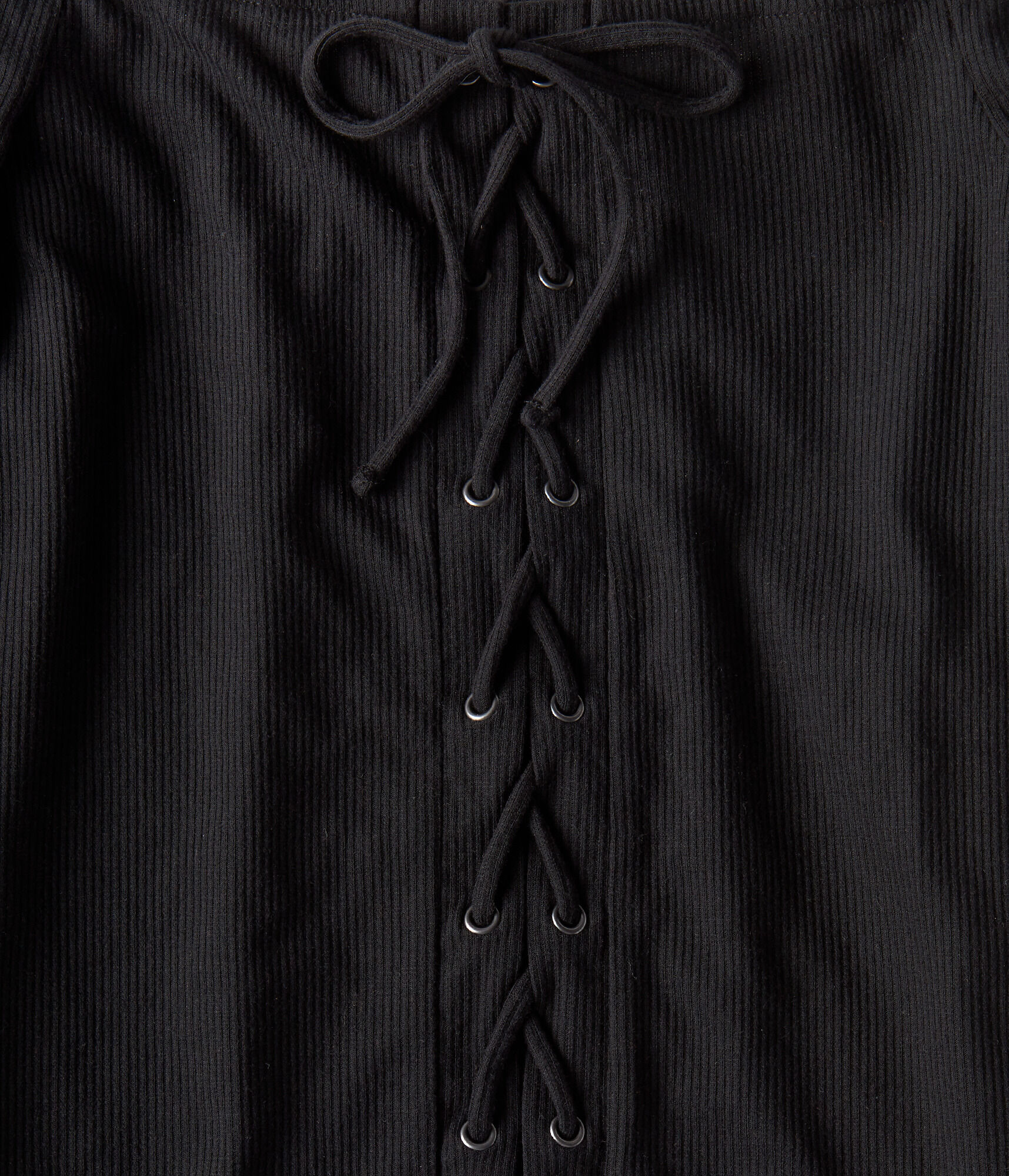 Long Sleeve Seriously Soft Lace-Up Off-The-Shoulder Top