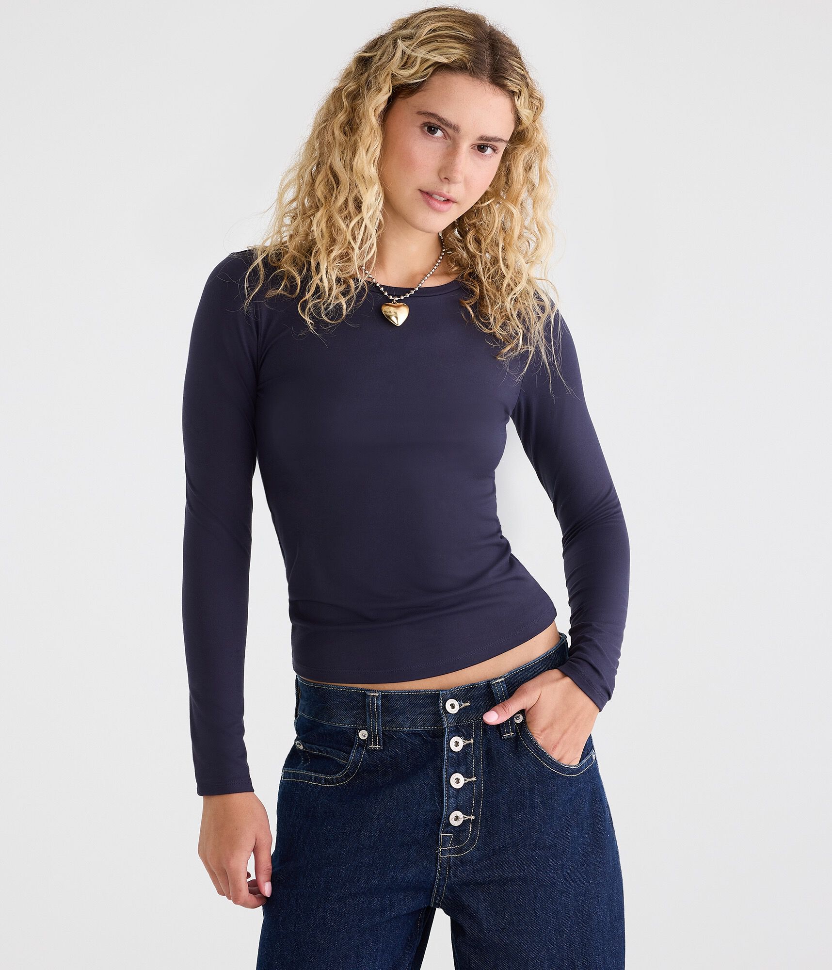 D&eacute;j&agrave; For Aero Long Sleeve Buttery Soft Crew Tee