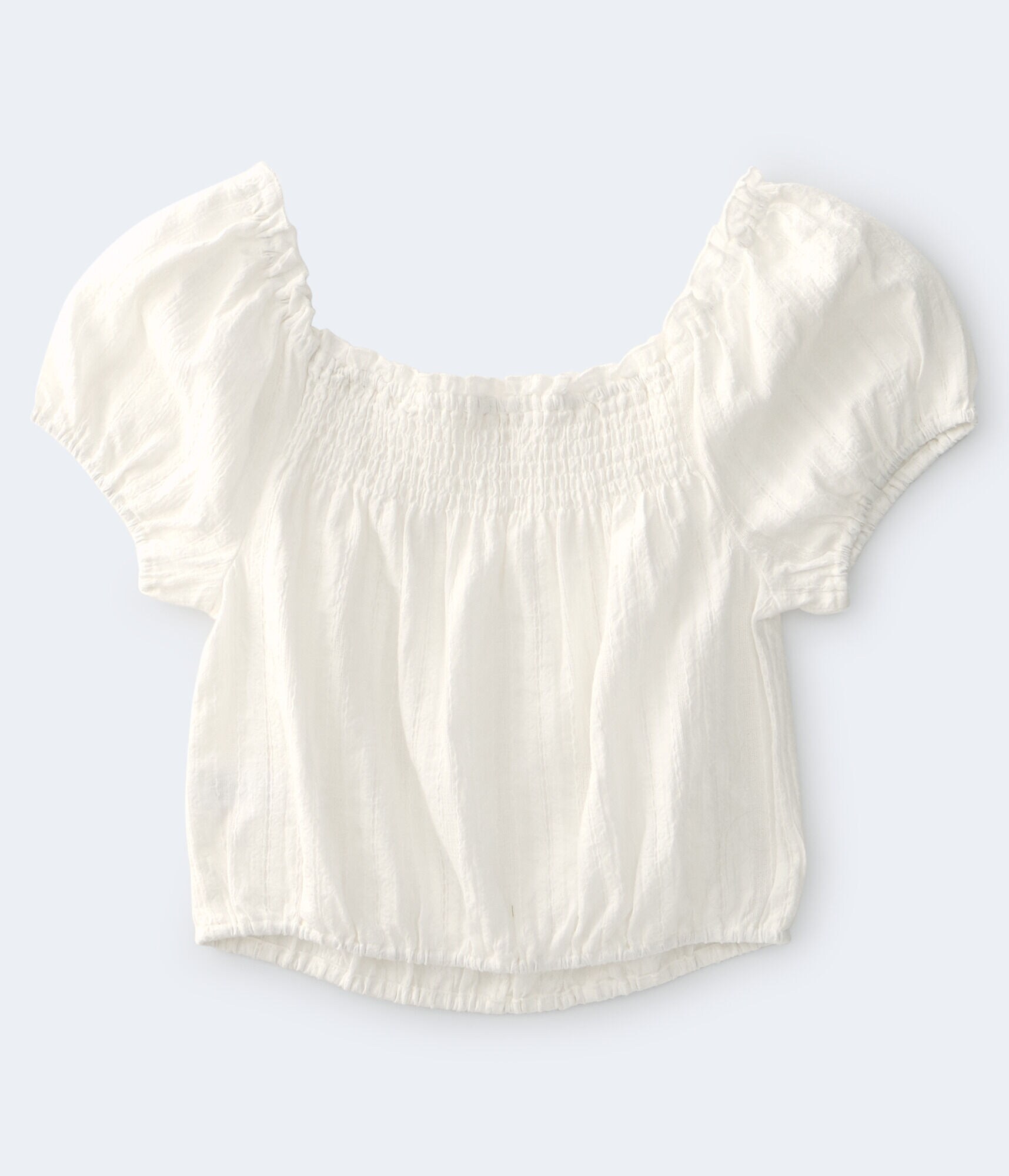 Smocked Square-Neck Top