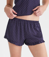 Polka Dot Satin Ruffle Shorts