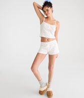 Floral Pointelle Henley Sleep Tank