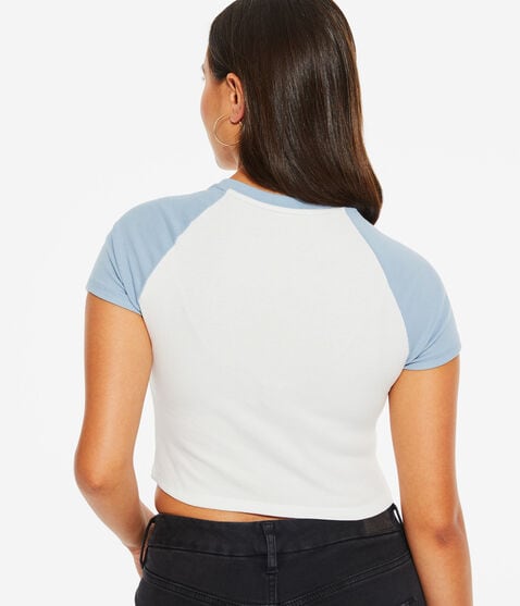 Seriously Soft Angel Cropped Raglan Baby Tee