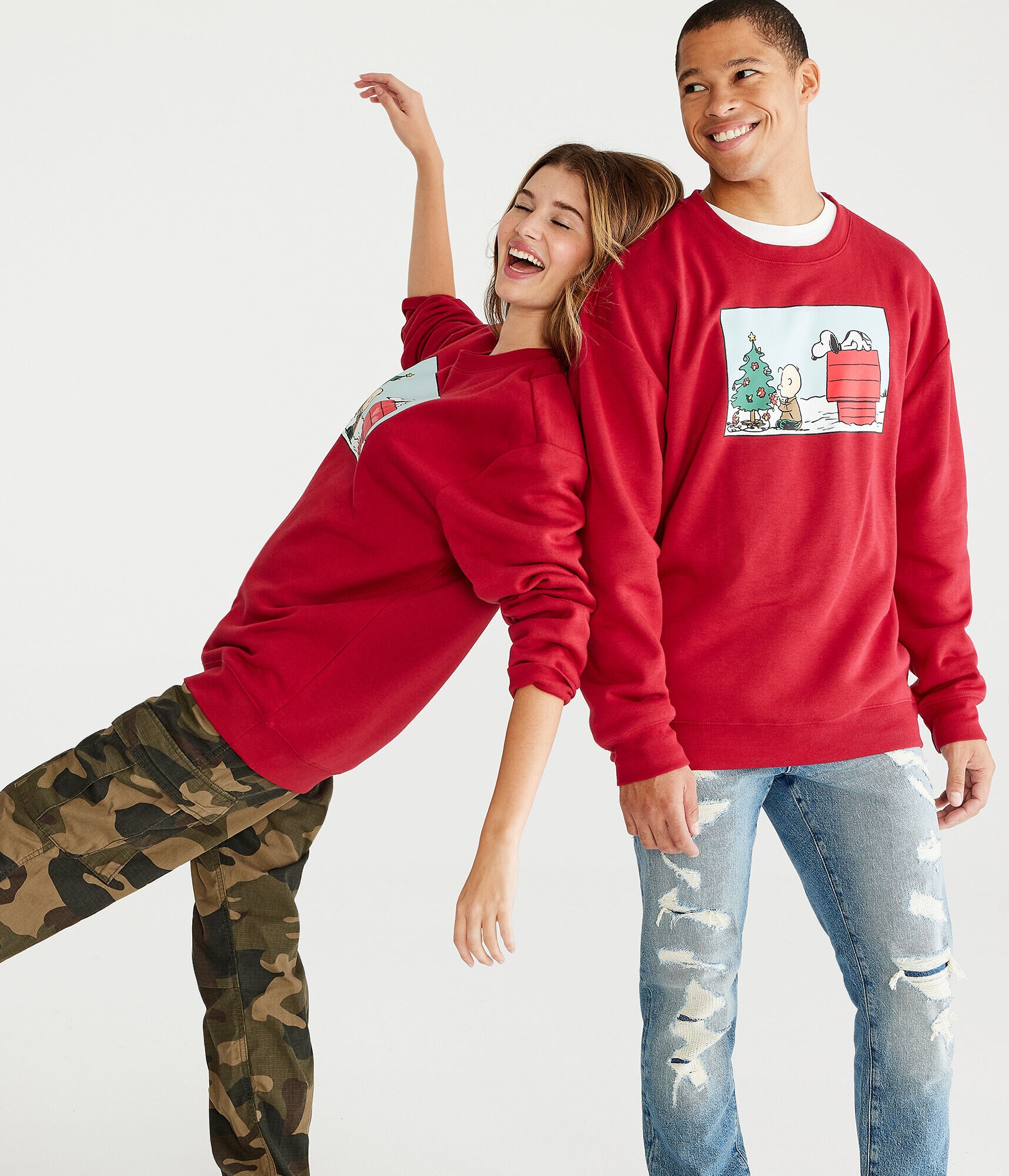 Peanuts&reg; | A&eacute;ropostale Snoopy Doghouse Crew Sweater
