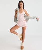 Pointelle Knit Fold-Over Sleep Shorts