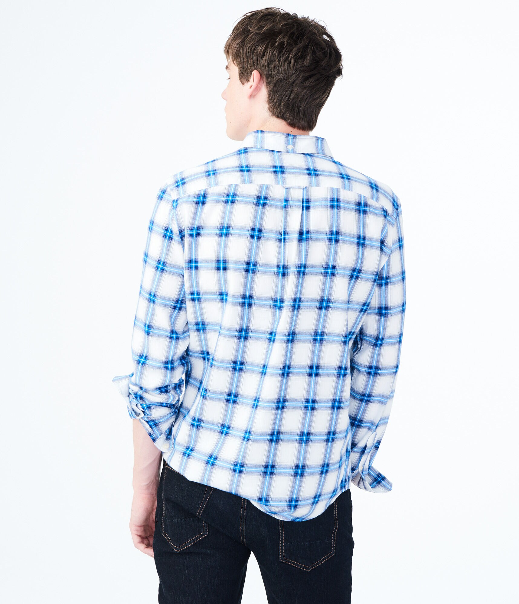 Long Sleeve Plaid Woven Shirt