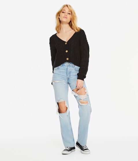 Cable-Knit V-Neck Cardigan Cable-Knit V-Neck Cardigan