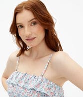 Floral Smocked Cropped Tube Top