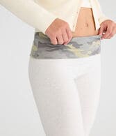 Cloud Soft Camo Mid-Rise Fold-Over Bootcut Pants